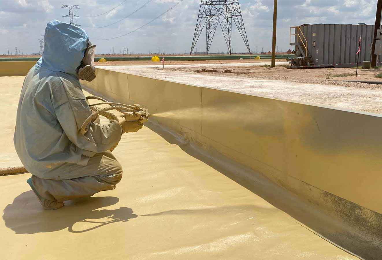 Coating application in progress